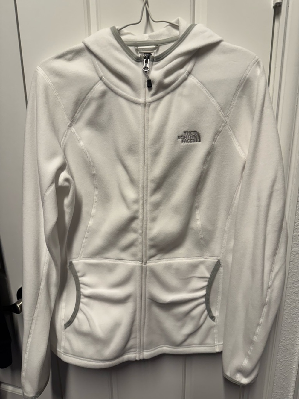 The North Face Women's White Full-Zip Fleece Hoodie